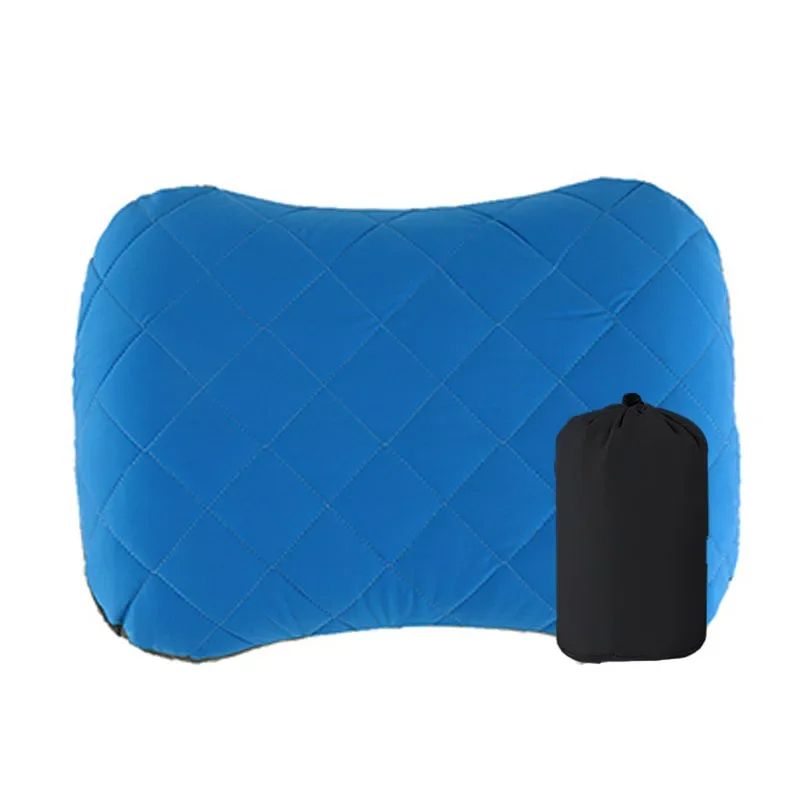 Ergonomic Ultralight Inflatable Travel Camping Pillow, Soft Washable Cover for Neck & Back Support, Portable Air Pillow