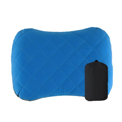 Ergonomic Ultralight Inflatable Travel Camping Pillow, Soft Washable Cover for Neck & Back Support, Portable Air Pillow