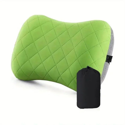 Ergonomic Ultralight Inflatable Travel Camping Pillow, Soft Washable Cover for Neck & Back Support, Portable Air Pillow