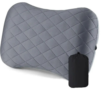 Ergonomic Ultralight Inflatable Travel Camping Pillow, Soft Washable Cover for Neck & Back Support, Portable Air Pillow