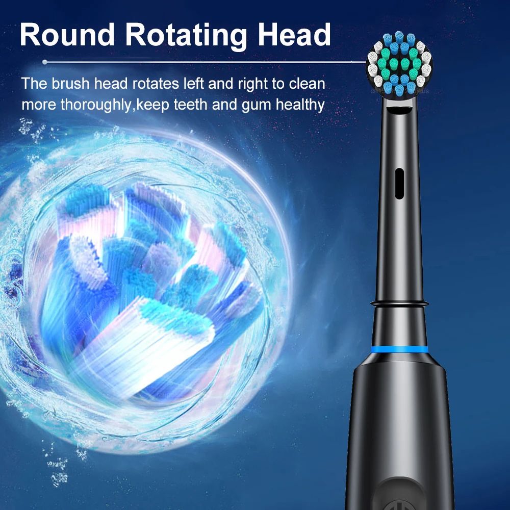 Electric Toothbrush with Rotating Brush Head, Rechargeable Rotary Toothbrush for Adults with Modes & Longer Battery Life