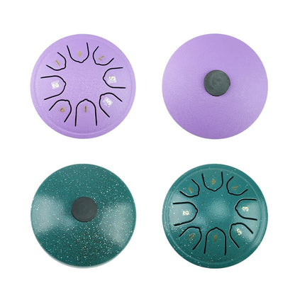 8 Tone Steel Tongue Drum Mini Hand Pan Drums with Drumsticks, Music Tambourine, and Accessories Portable Percussion