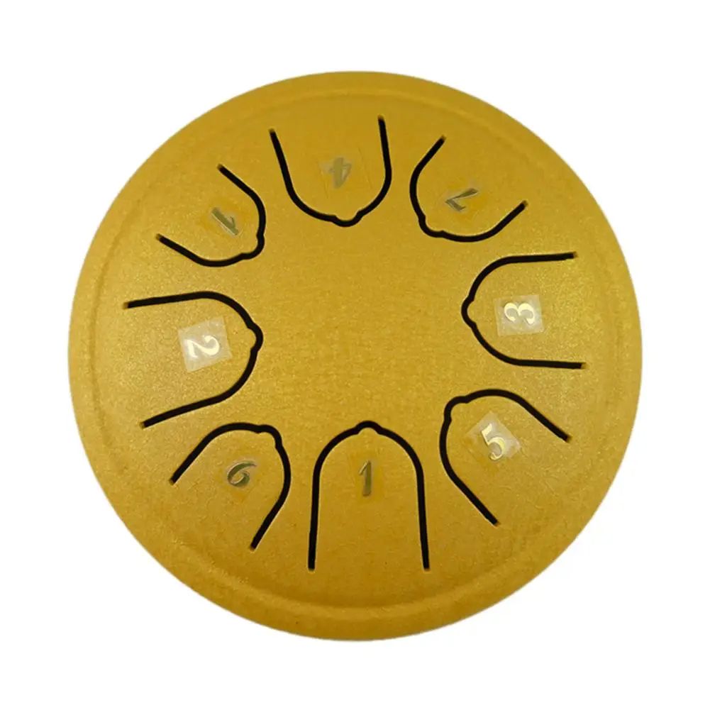 8 Tone Steel Tongue Drum Mini Hand Pan Drums with Drumsticks, Music Tambourine, and Accessories Portable Percussion
