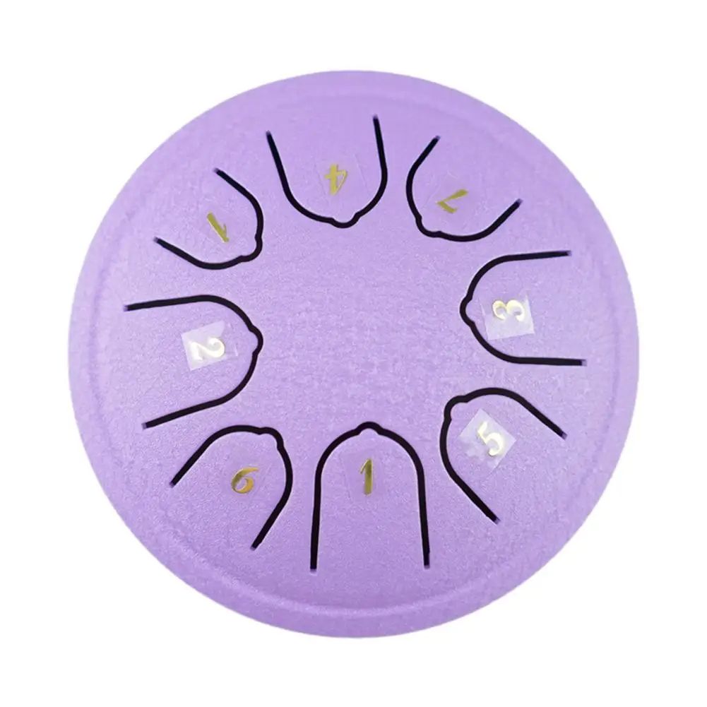 8 Tone Steel Tongue Drum Mini Hand Pan Drums with Drumsticks, Music Tambourine, and Accessories Portable Percussion