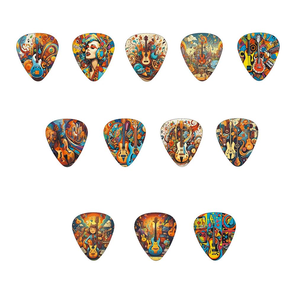 12pcs set Guitar Paddles – Cartoon Couples Acoustic Guitar Picks – Musical Instrument Accessories Pick Guitar