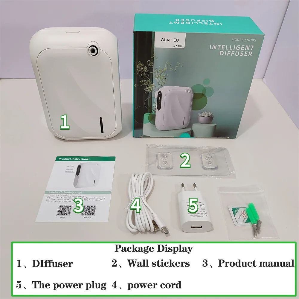 Aroma Diffuser Scent Machine with Bluetooth APP Control, Wall-Mountable Fragrance Smell Distributor for Home & Office