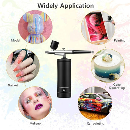 Airbrush Nail Art Painting Kit with Compressor, Mini Portable Airbrush Gun Set