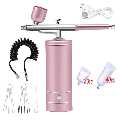 Airbrush Nail Art Painting Kit with Compressor, Mini Portable Airbrush Gun Set