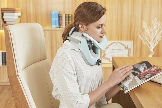 Air Sac Adjustable Neck Stretcher Collar for Home Traction, Spine Alignment Cervical Neck Traction Device