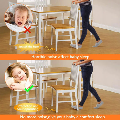 Square Chair Leg Floor Protectors Silicone Furniture Pads for Hardwood Floors, Furniture Sliders for Chair Legs, Durable