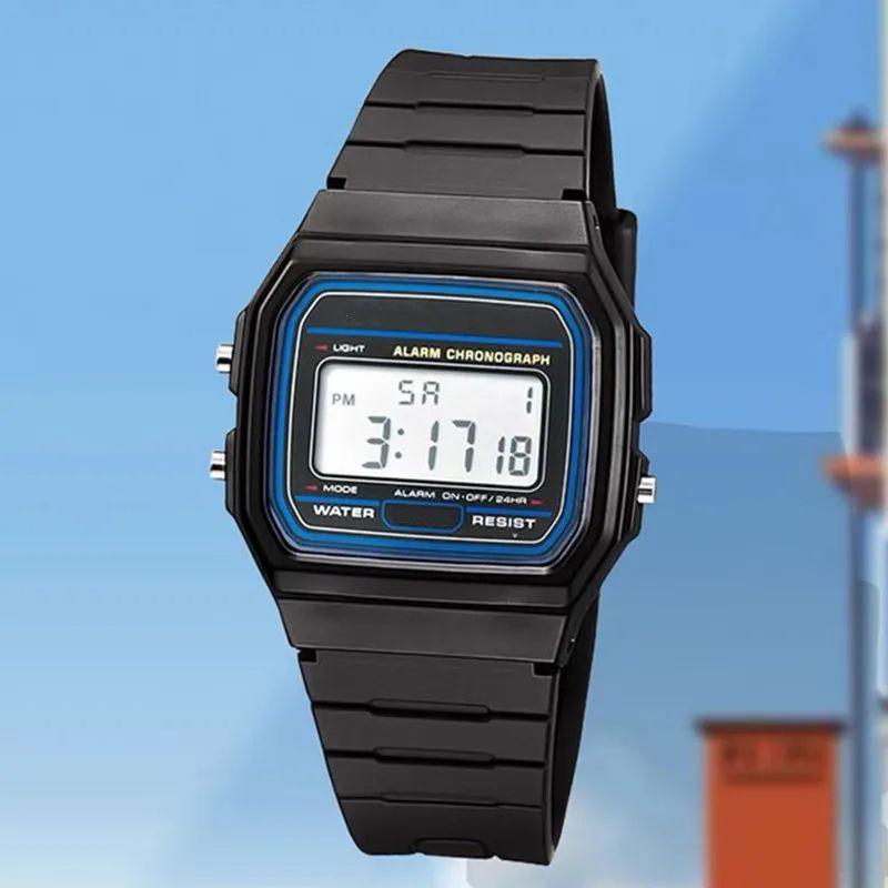 Men Digital Sports Watch, Top Brand Simple Square LED Wristwatch with Casual Silicone Band, Ideal Electronic Clock Gift