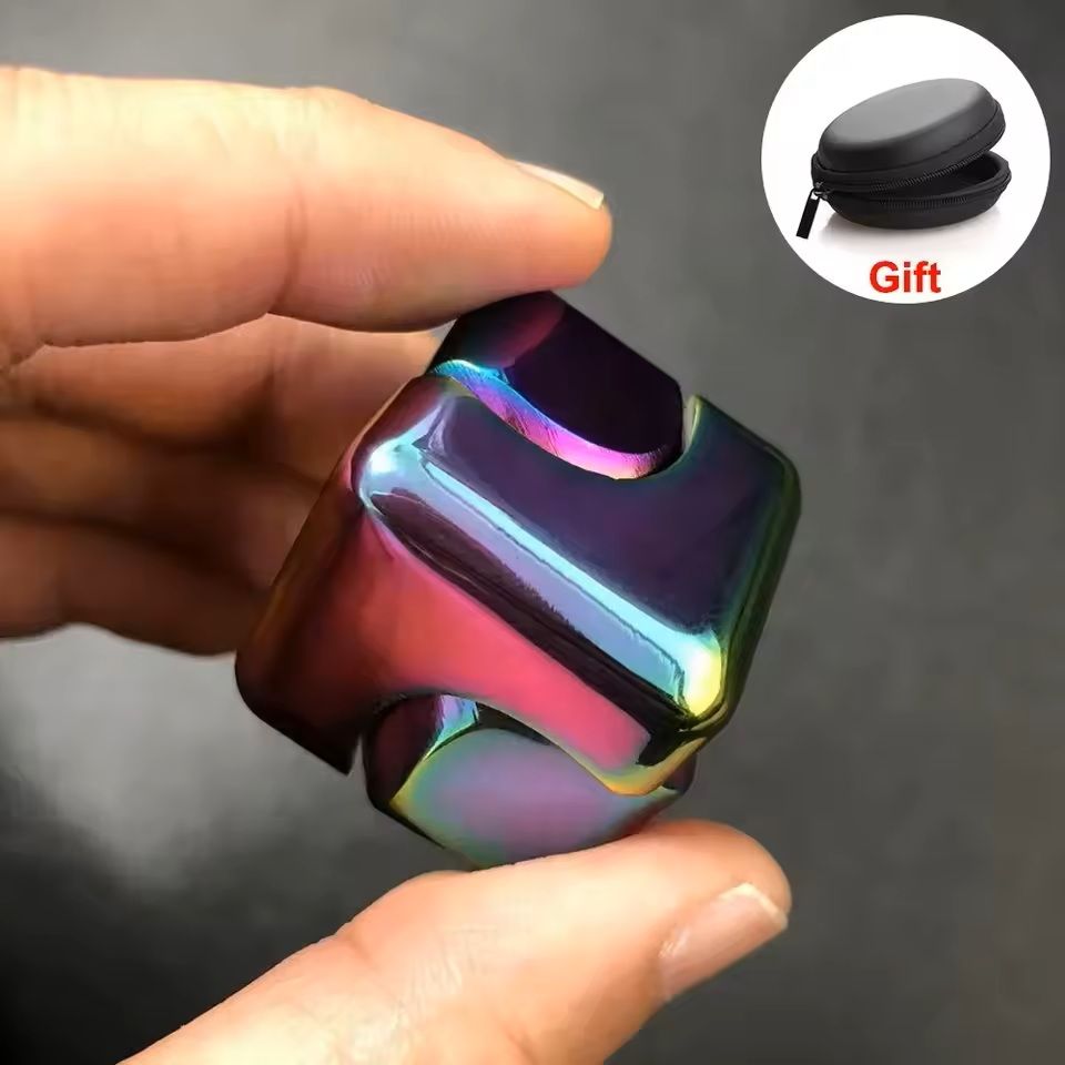 Alloy Cube Spinner Fidget Toy for Adults Anti Stress Portable Finger Gyroscope
