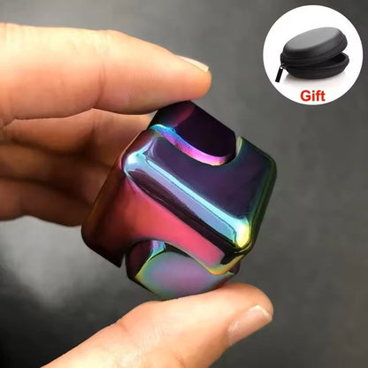 Alloy Cube Spinner Fidget Toy for Adults Anti Stress Portable Finger Gyroscope