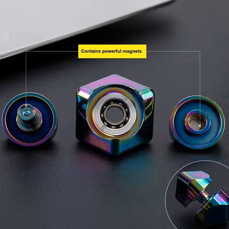Alloy Cube Spinner Fidget Toy for Adults Anti Stress Portable Finger Gyroscope
