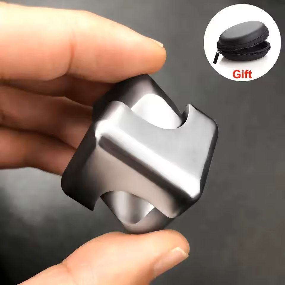 Alloy Cube Spinner Fidget Toy for Adults Anti Stress Portable Finger Gyroscope
