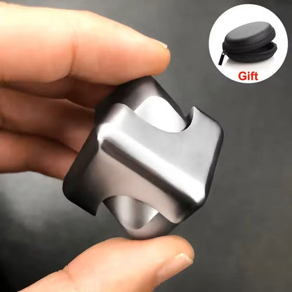 Alloy Cube Spinner Fidget Toy for Adults Anti Stress Portable Finger Gyroscope
