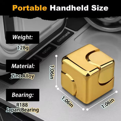 Alloy Cube Spinner Fidget Toy for Adults Anti Stress Portable Finger Gyroscope