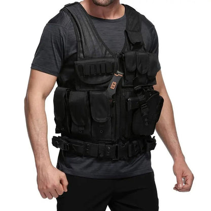 Adjustable Molle Tactical Vest Security Combat Body Armor Vests for Airsoft CS Game Hunting Army Outdoor Training Gear