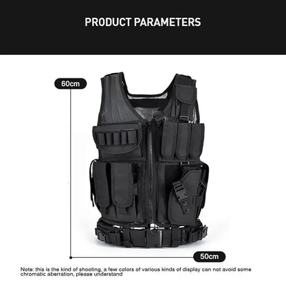 Adjustable Molle Tactical Vest Security Combat Body Armor Vests for Airsoft CS Game Hunting Army Outdoor Training Gear