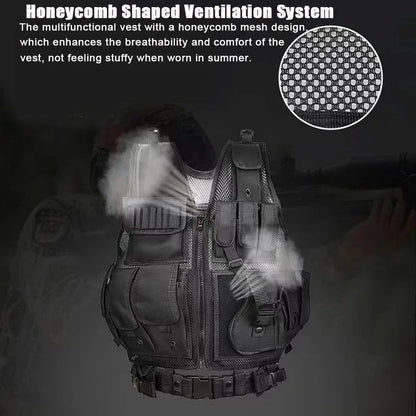 Adjustable Molle Tactical Vest Security Combat Body Armor Vests for Airsoft CS Game Hunting Army Outdoor Training Gear
