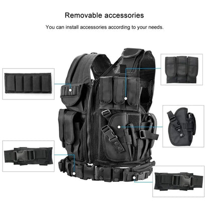 Adjustable Molle Tactical Vest Security Combat Body Armor Vests for Airsoft CS Game Hunting Army Outdoor Training Gear