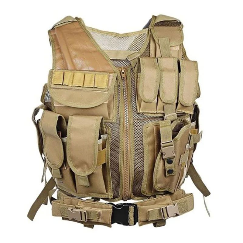 Adjustable Molle Tactical Vest Security Combat Body Armor Vests for Airsoft CS Game Hunting Army Outdoor Training Gear