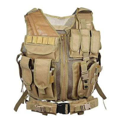 Adjustable Molle Tactical Vest Security Combat Body Armor Vests for Airsoft CS Game Hunting Army Outdoor Training Gear