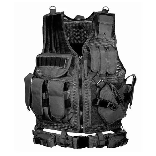 Adjustable Molle Tactical Vest Security Combat Body Armor Vests for Airsoft CS Game Hunting Army Outdoor Training Gear