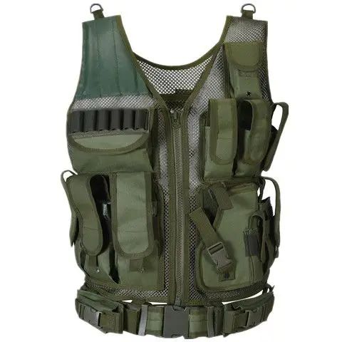 Adjustable Molle Tactical Vest Security Combat Body Armor Vests for Airsoft CS Game Hunting Army Outdoor Training Gear