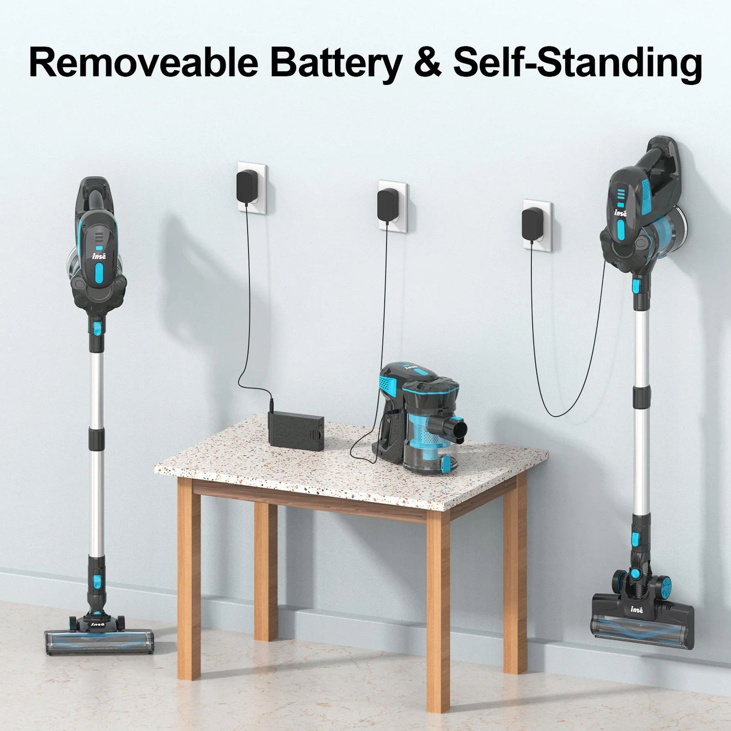 Cordless Stick Vacuum Cleaner Powerful Suction Lightweight for Household, Pet Hair, Carpet & Floor