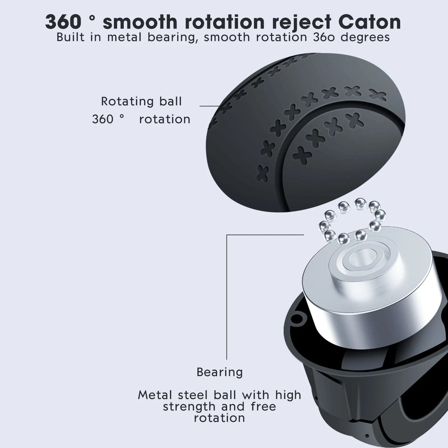 Steering Wheel Booster Spinner Knob with Power Handle Ball & Metal Bearing for Effortless One-Handed Driving Control