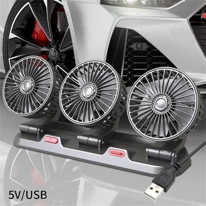 Car Silent Fan 360 Adjustable Air Fan for Automotive, Desk & Office USB & Cigarette Lighter Compatible