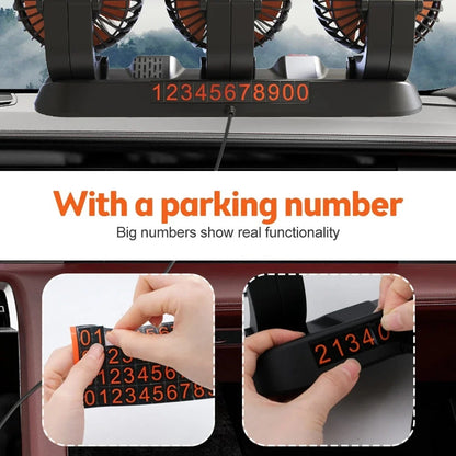 Car Silent Fan 360 Adjustable Air Fan for Automotive, Desk & Office USB & Cigarette Lighter Compatible