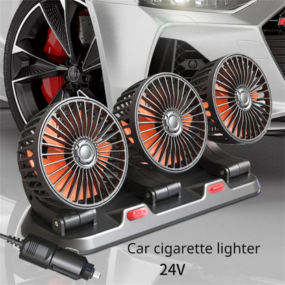 Car Silent Fan 360 Adjustable Air Fan for Automotive, Desk & Office USB & Cigarette Lighter Compatible