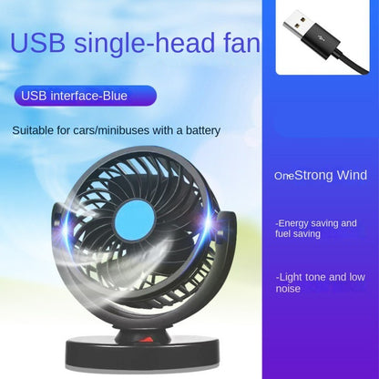 Car Silent Fan 360 Adjustable Air Fan for Automotive, Desk & Office USB & Cigarette Lighter Compatible
