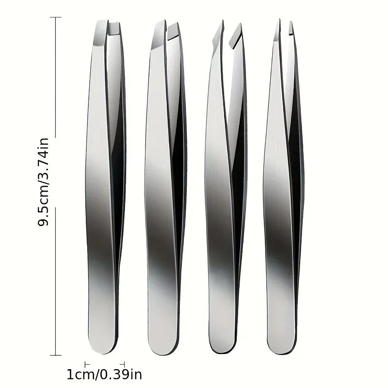 Professional Tweezers Set, Perfect for Eyebrow Hair Removal, Splinter & Ingrown Hair, Precision Stainless Steel