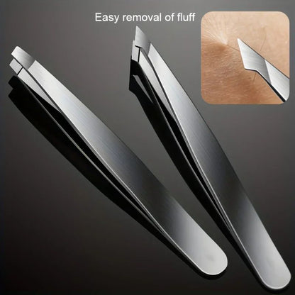 Professional Tweezers Set, Perfect for Eyebrow Hair Removal, Splinter & Ingrown Hair, Precision Stainless Steel