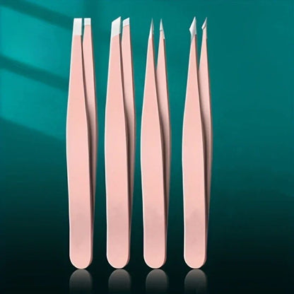 Professional Tweezers Set, Perfect for Eyebrow Hair Removal, Splinter & Ingrown Hair, Precision Stainless Steel