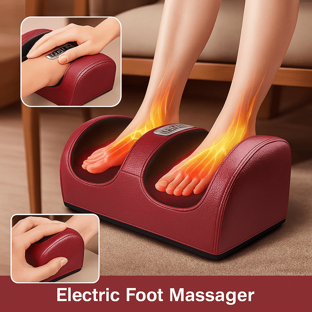 Heated Foot Massager with Compression & Deep Kneading Electric Foot Spa for Pain Relief & Relaxation