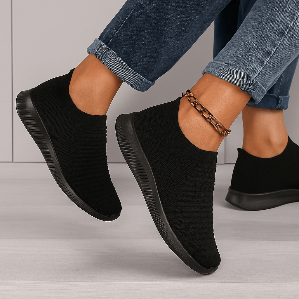 Women's Lightweight Mesh Slip-On Sneakers – Breathable, Low-Top Walking & Running Shoes