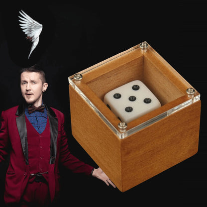 Magic Dice Trick Box Stage Illusion Prop for Kids & Adults Dot Number Change Dice Magic Props for Close-Up Performances