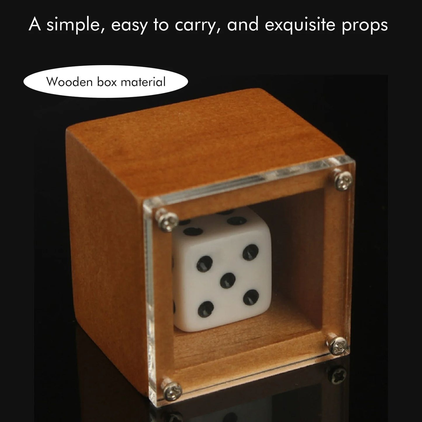 Magic Dice Trick Box Stage Illusion Prop for Kids & Adults Dot Number Change Dice Magic Props for Close-Up Performances