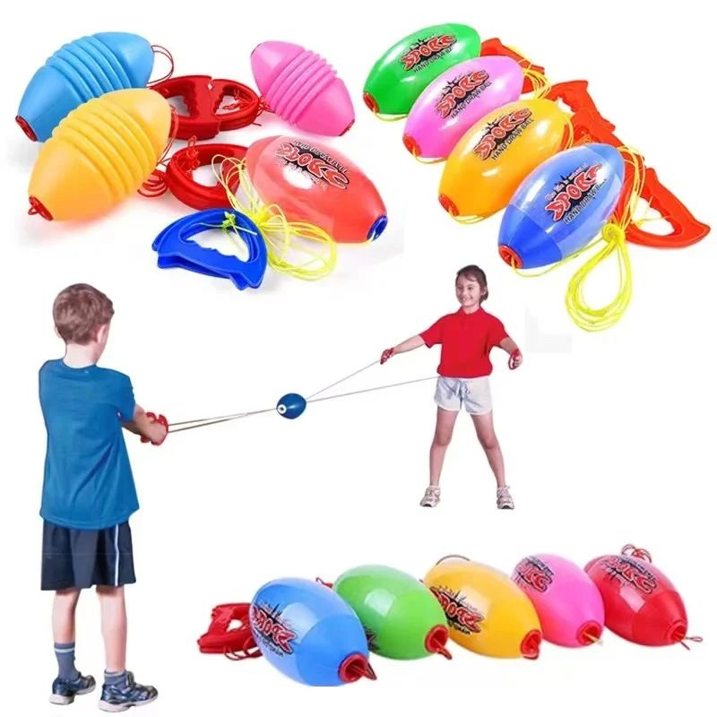 Hand Pulled Shuttle Ball Game – Elastic Fast Zoom Ball for Kids & Adults Arm Strength Training & Outdoor Fun Toy
