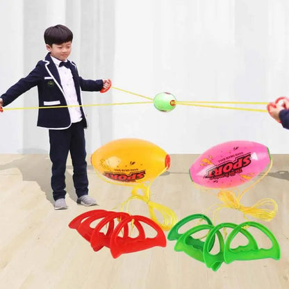 Hand Pulled Shuttle Ball Game – Elastic Fast Zoom Ball for Kids & Adults Arm Strength Training & Outdoor Fun Toy