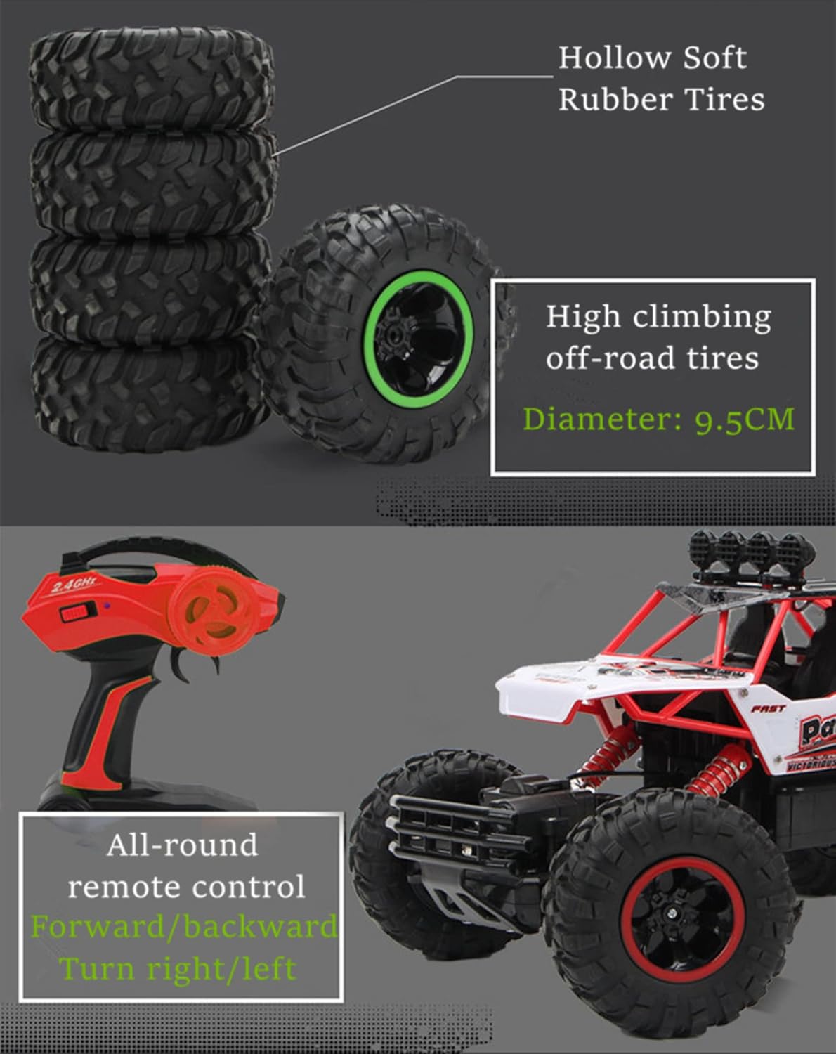 High-Speed 4WD RC Car for Kids – Off-Road Buggy with 2.4GHz Remote Control