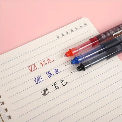 10Pcs High Quality Needle Type Gel Pens Smooth Writing Straight Liquid Ballpoint Pens, Kawaii Stationery for School