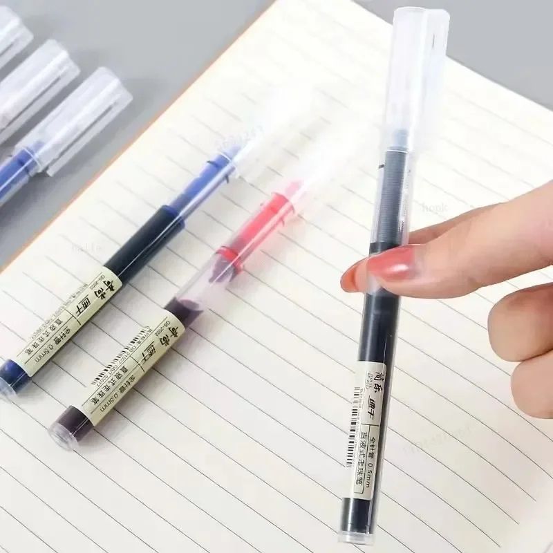 10Pcs High Quality Needle Type Gel Pens Smooth Writing Straight Liquid Ballpoint Pens, Kawaii Stationery for School