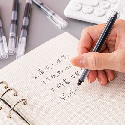 10Pcs High Quality Needle Type Gel Pens Smooth Writing Straight Liquid Ballpoint Pens, Kawaii Stationery for School