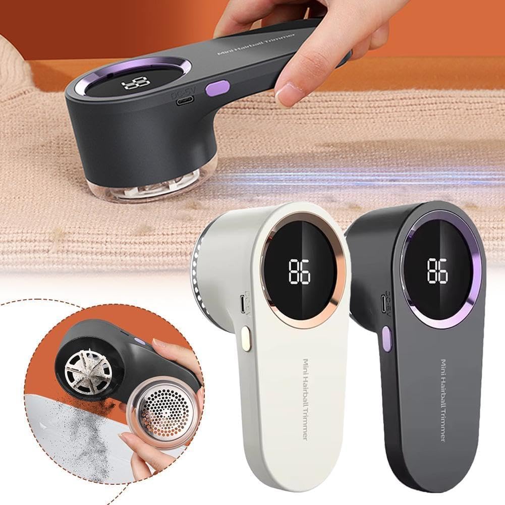 Rechargeable Fabric Shaver with LED Display – Electric Lint & Fuzz Remover for Sweaters, Clothing & Upholstery