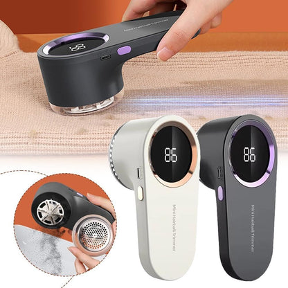 Rechargeable Fabric Shaver with LED Display – Electric Lint & Fuzz Remover for Sweaters, Clothing & Upholstery